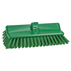 Vikan 41922 Short Handle Scrubbing Brush- Stiff, Green