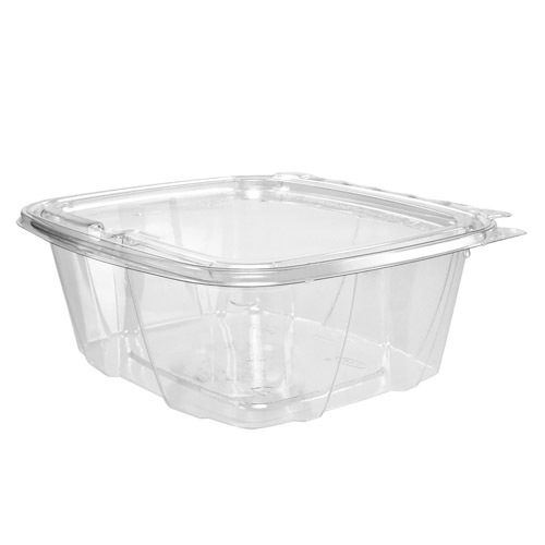 Dart CH16DEF 16 Oz Clear Tamper-Evident Containers with Flat Lid, 200/CS