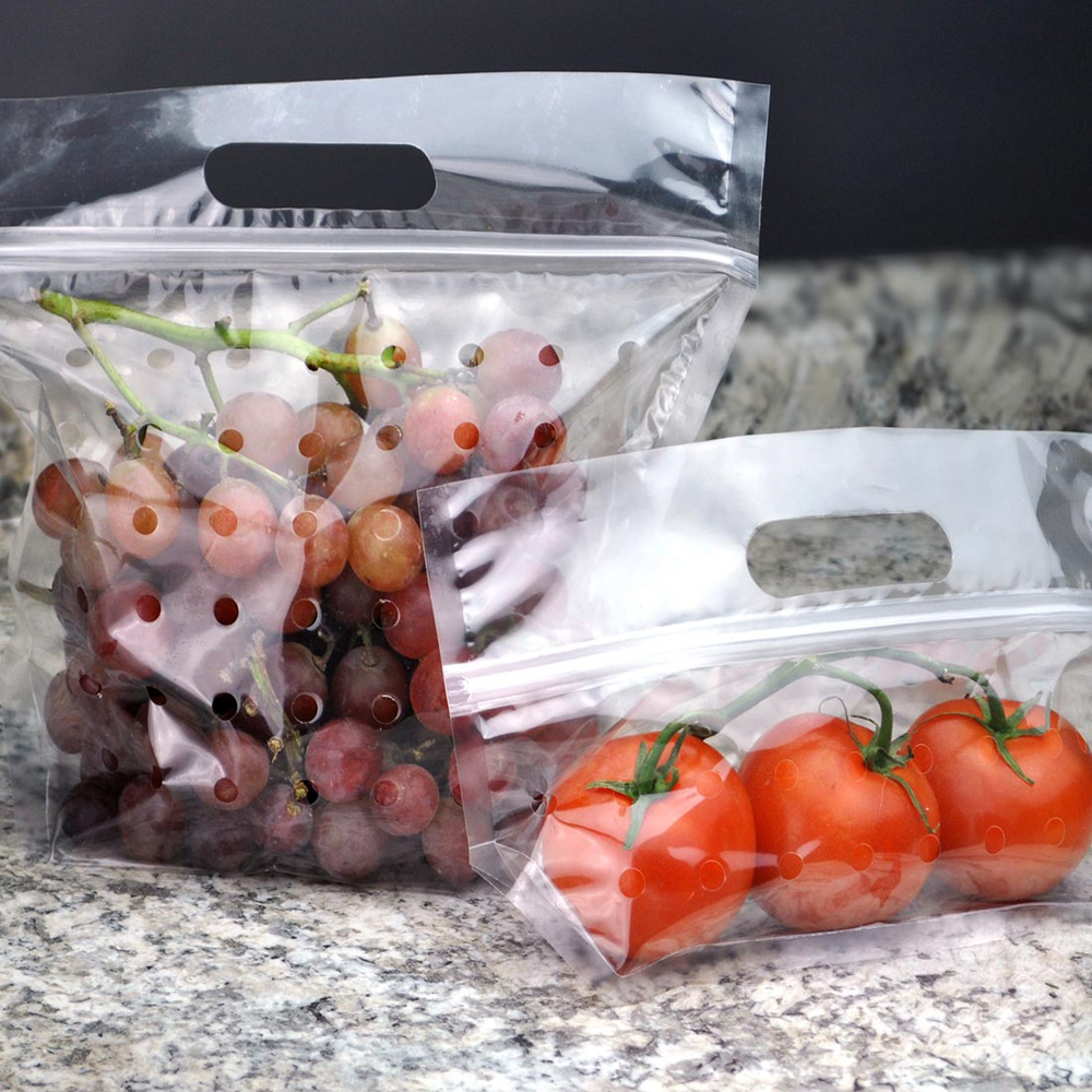 Plastic Produce Bag- Clear Unprinted Vented Produce Bags 8x4x18 - 1000  bags/case